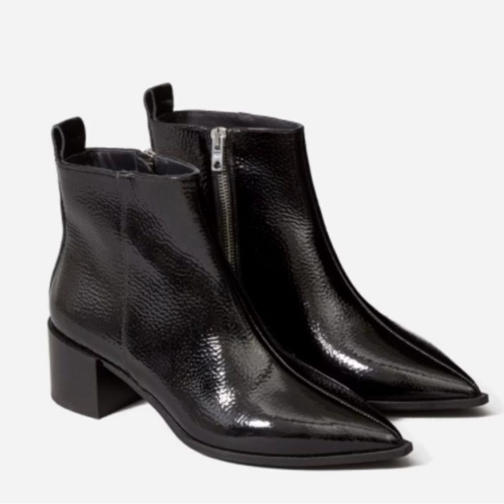 Everlane The Boss Bootie Black Patent Leather Size 6